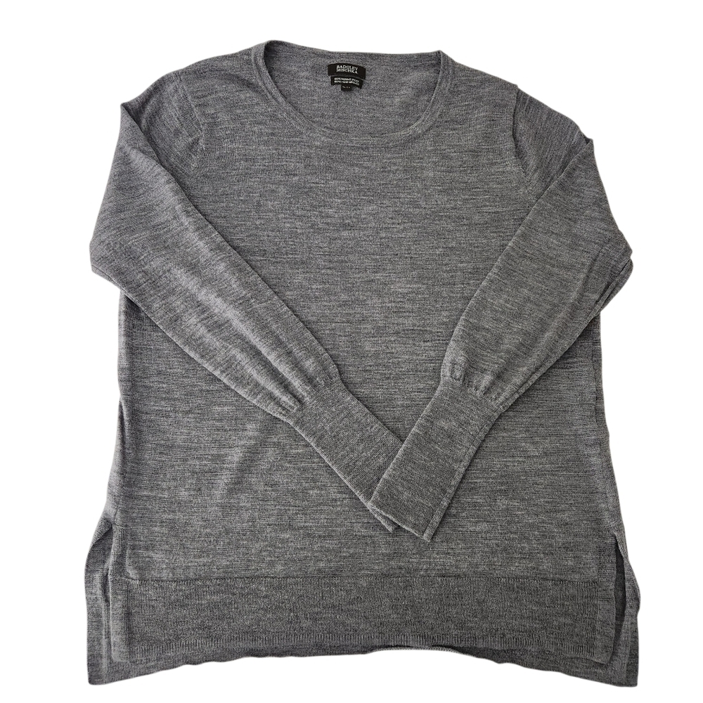 BADGLEY MISCHKA Grey 100% Merino Wool Lightweight Sweater xl - Picture 3 of 12